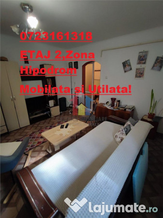Garsoniera hipodrom, mobilata si utilata, etaj 2, renovata