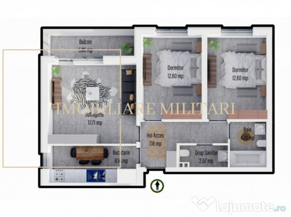 Apartament 3 camere decomandat - Militari Residence