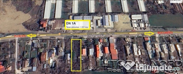 Comision 0% -com.crevedia, sat.manastirea,teren 1.207mp,desch. la dn1a