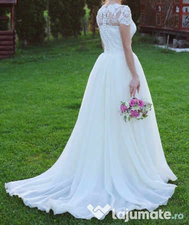 Rochie De Mireasa Voal Inclus 500 Ron Lajumatero