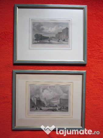 Tablouri Litografii Vintage Inramate 2 Bucati 100 Lei Lajumate Ro
