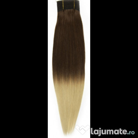 Extensii Cusute Par Natural 50cm 100gr Ombre Saten Ciocolati 229