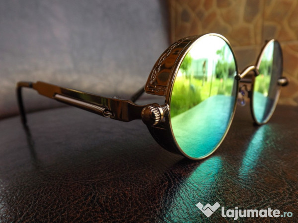 Ochelari De Soare Rotunzi Vintage Retro Steampunk Unisex Noi 59 Lei Lajumate Ro
