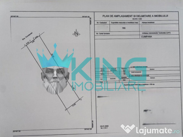 Teren intravilan 765 metri cu deschidere de 13ml in Cumpana