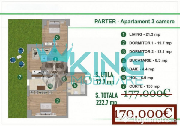 3 Camere | Andronache | Curte 150mp | Terasa | Bloc 2023 | T