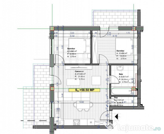 Apartament de 3 camere, 59 mp, posibilitate garaj, zona terr
