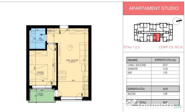 Apartament tip studio 47mp - Soseaua Leordeni