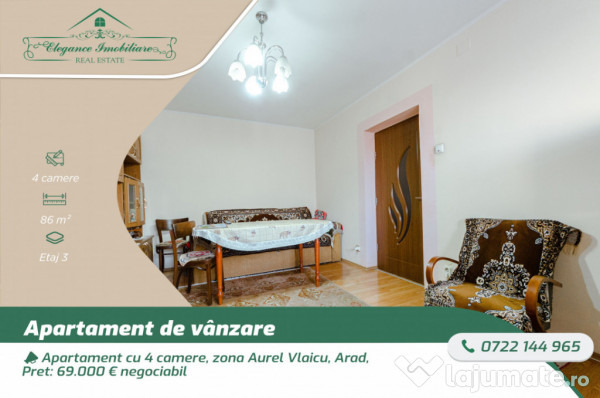 Apartament cu 4 camere, zona Aurel Vlaicu, Arad