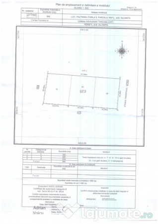 1 Lot teren intravilan casa 966mp