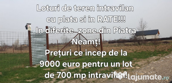 Ocazie!!9000 euro!vand terenuri in rate doar cu buletinul!!!