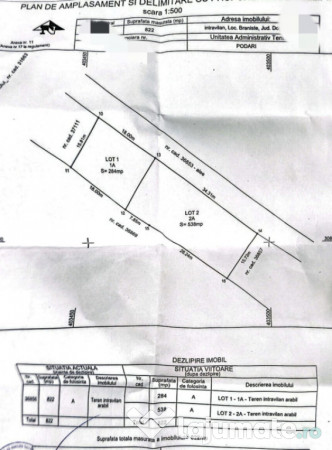 Teren intravilan, 284 mp, pretabil investitie, zona braniste