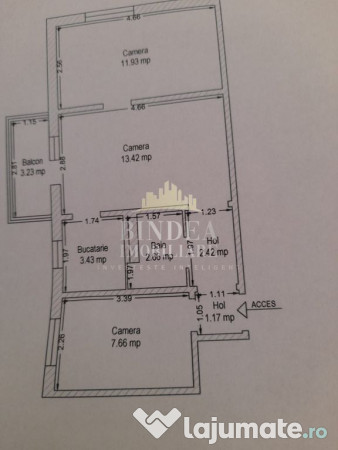 Apartament 3 camere etaj 1 cu centrala Circumvalatiunii