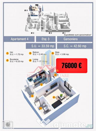 Garsoniera, 34 mp, 0% COMISION, Str. Dezrobirii, Sector 6