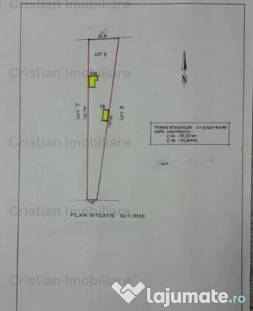 Varsatura teren intravilan 2069 mp cu 24m deschidere stradal