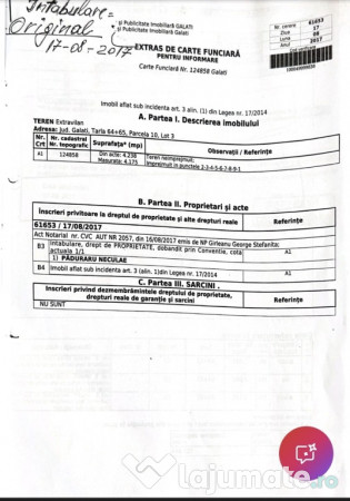 Propietar vand teren extravilan galati