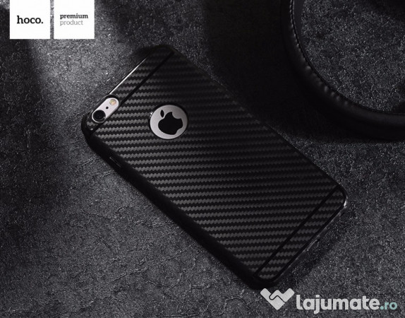 Husa Slim Tpu Moale Hoco Iphone 6 6s Aspect Carbon Negru 49